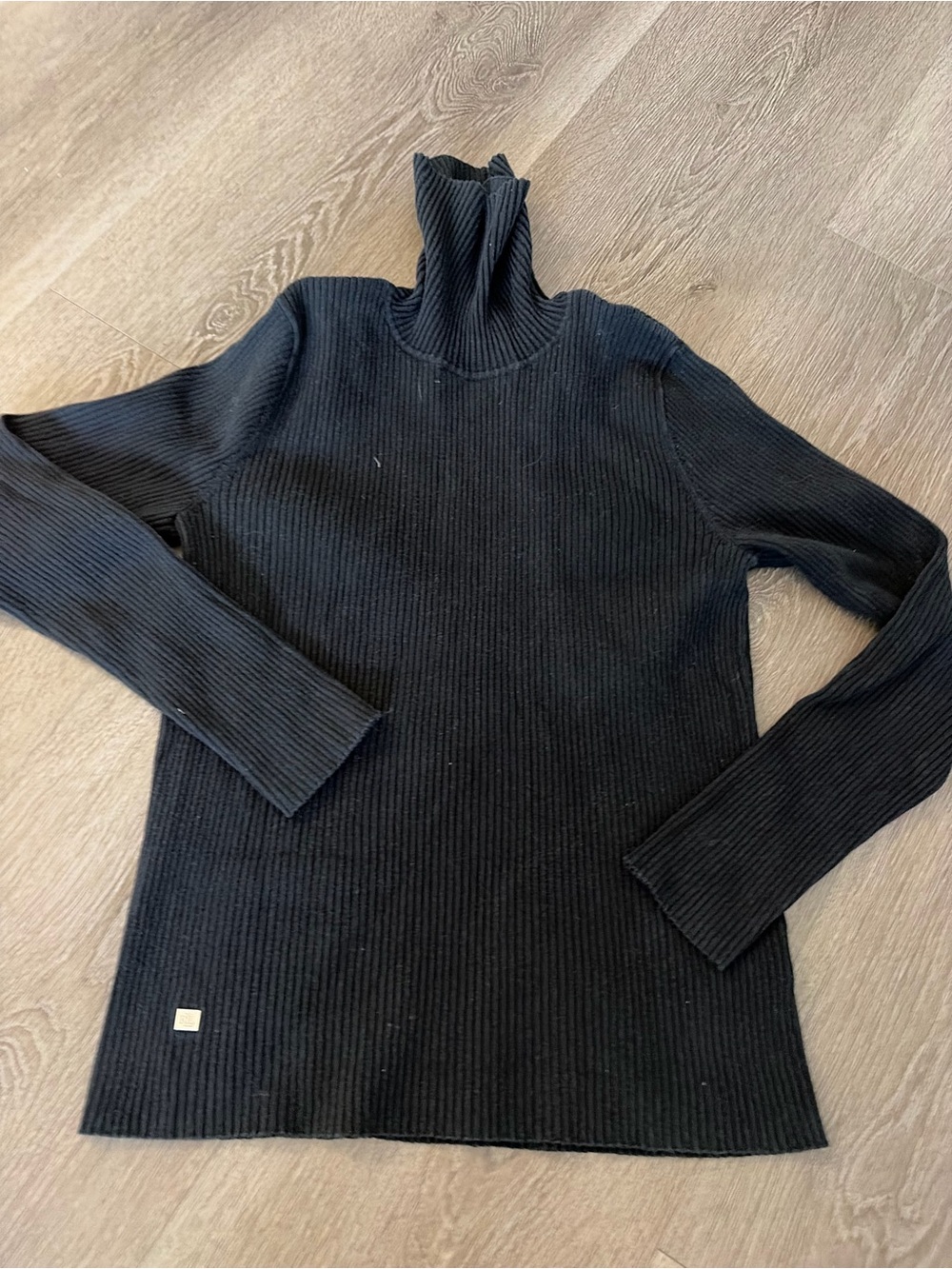 Ralph Lauren Black Ribbed Turtleneck Sweater quiet luxury